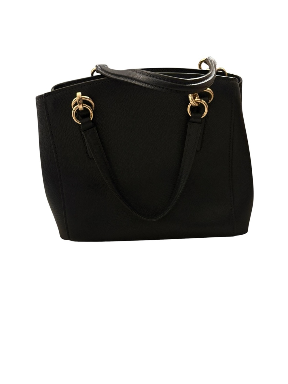 Coach Navy blue Leather Tote with Gold Accents - Picture 3 of 10